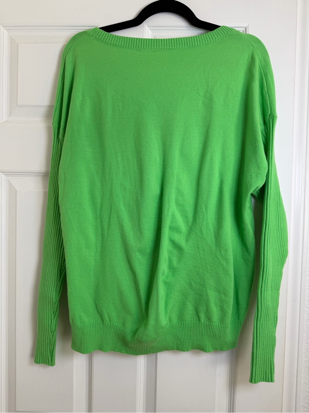 Neon Green Black Star Oversized Sweater Size L Y2K Punk - Picture 5 of 6